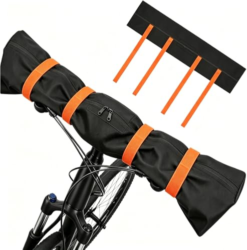 TAIVIN Housse de Guidon Vélo 91x23cm,Protection Pluie Vélo | Imperméable en Tissu Oxford 300D - Housse de Guidon Universelle pour VAE avec Fermeture Éclair et Sangles (Orange)