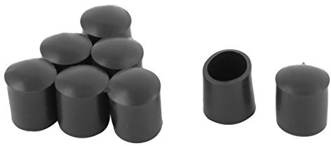 sourcing map 8pcs Embout Pied de Chasie Meuble Embout Tube Jambe Patin Capuchon Protection en Caoutchouc diamètre 10 mm Noir