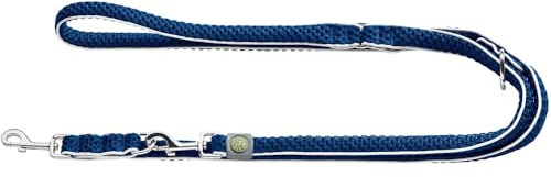 HUNTER HILO Verstellbare Hundeführleine, mit leichtem Mesh-Material, 2,5 x 200 cm, blau | Nylon & 3D Mesh-Material, angenehm in der Hand und besonders leicht, Farbe: Bot, Größe: 25/200