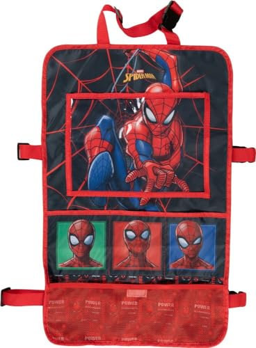 Tataway Protecteur de siège Marvel Spiderman, organiseur pour tablette, rouge