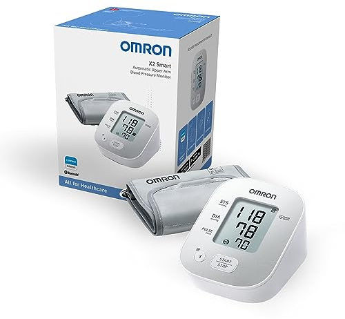 OMRON X2 Smart Automatic Upper Arm Blood Pressure Monitor for Home Use, Clinically Validated, Blood Pressure Machine | Irregular Heartbeat Detection | Memory and Bluetooth to Free Smartphone App