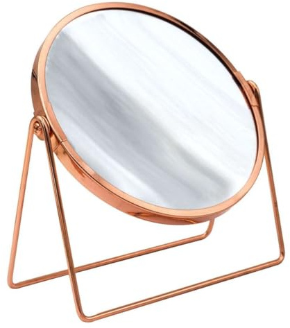 RIDDER Schminkspiegel, Kosmetikspiegel, Standspiegel Summer, kupfer / roségold, mit 5x Vergrößerung, handlich | modern