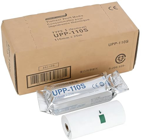 UPP-110S Typ I Schwarz und Weiß Video Thermische Ultraschall Papierfolie/Medien 10 Rollen, Ersatz für Sony Upp-110s, 110 mm x 20 m