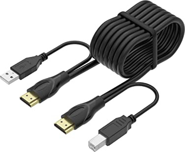Yinker Cable KVM USB HDMI de 1,8 m para conmutador KVM HDMI, integrado con HDMI USB A a HDMI USB B