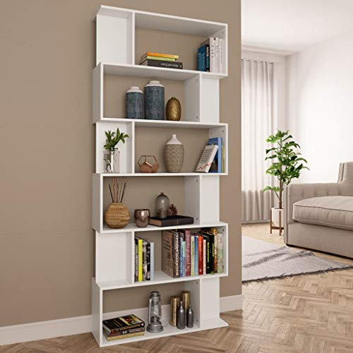 Norheim Estantería Divisor de Espacios para Salón, Libreria Estanteria, Estanteria Libros, Estanterias Habitacion, Estanteria Blanco 80x24x192cm