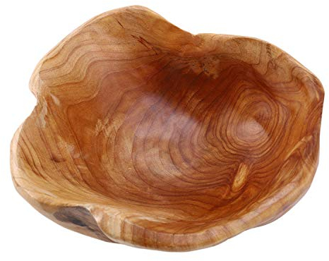 Ciotola di frutta per uso domestico Piatto di frutta in legno Intaglio in legno Piatto di frutta in legno 20-24 cm