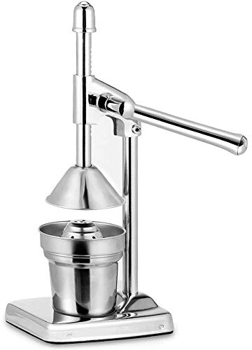 Exprimidor de Palanca para Trabajo Pesado - Brazo Manual para Naranjas, Limón y Granada - Prensa Manual de Frutas Frescas - Acero Inoxidable, Plata