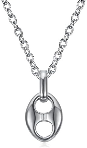 BOBIJOO JEWELRY - Pendentif Grain de café 9mm Collier Femme Acier inoxydable Argent