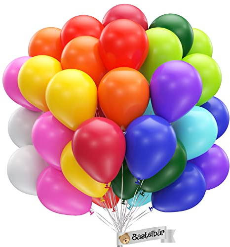 Palloncini Compleanno Colorati Biologici • 50 Pezzi • Prodotto in Europa • Alta Qualità • 100% Lattice Naturale • Ø34 cm • Clima Neutro • Decorazioni per Elio