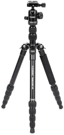 Caruba Treppiede per fotocamera in alluminio Travelstar - Treppiede leggero per fotocamera - Testa a sfera a 360 gradi per un utilizzo ottimale