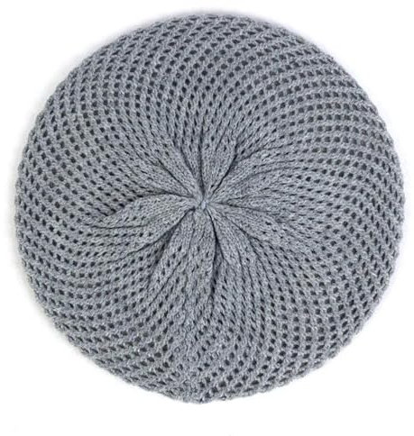 SOYNIA Barett Baskenmützen Für Herren Frauen Mode Stricken Berets Hüte Warme Hüte Einfarbige Mützen Weibliche Casual Hollow Caps Hellgrau