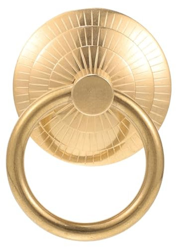 Rieort Türklopfer Gold Messing Türklopfer für Haustür, Türklopfer, klassischer einfacher Türgriff für Zuhause, Türzug-Ring-Dekor einzigartig