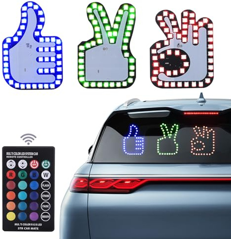 OBEST Auto Finger Licht Mit Fernbedienung | Fingerlicht für Auto Fenster Zubehör Lustig Gadgets für Männer Damen Kfz LKW Fahrer