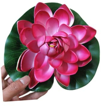 FUNOMOCYA 2 Stücke 18 cm Künstliche Schwimmende Seerose Eva Lotusblume Teich Dekoration Ohne Batterie