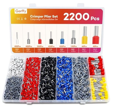 2200Pzs Terminales Eléctricos, OctBird Crimp Terminal con Aislados,Crimpadora Cable Electrico 0,5 mm²-10 mm² con Caja de Surtido, Terminales de Cable Conectores de Engarzado Automotrices