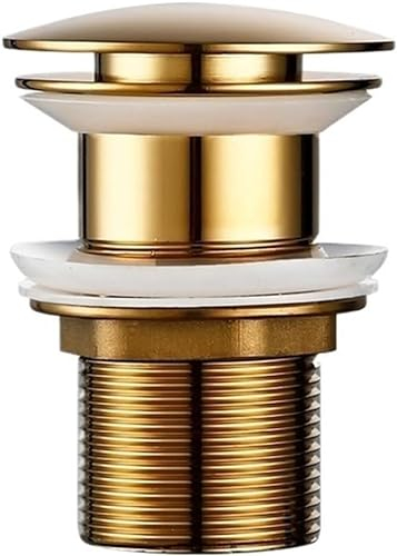 Pop-up-Waschtischstöpsel, Waschbeckenstöpsel, Waschbeckenstöpsel, Abfluss, poliertes Gold, Waschbecken, Abtropfgestell, Korrosion, leicht zu reinigen, Pop-Up-Knopf, rundes Loch, Badezimmer, Hotel-Abtr