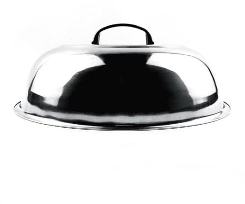 Wok-Abdeckung aus Edelstahl, Robuster Wok-Deckel, Universeller Topfdeckel, Universeller Pfannendeckel, Ersatz-Bratpfannenabdeckung, Dampfabdeckung, Kreisförmig(34cm)