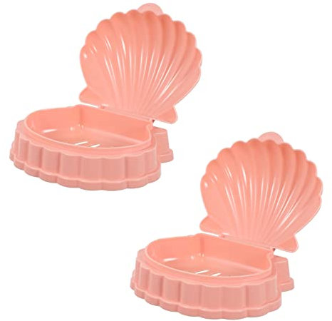 WESIEVYA 2stücke Muschelseifenhalter Mit Abfluss Aus Pp-Material Seifenschale Für Feste Seife Seifenbox Seifenbehälter Für Badezimmer