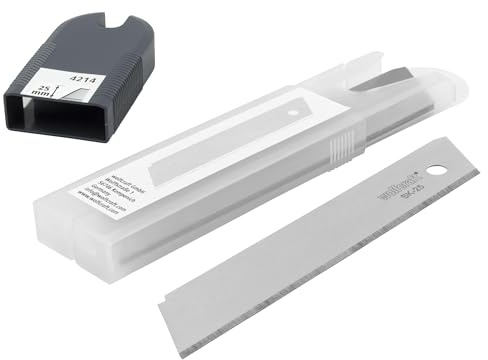 wolfcraft 5 Lames de Sécurité 25 mm Continues pour Cutter à Lame Sécable | Boîte de 5 lames sans segments sécables pour découpe de panneaux isolants, acier haute qualité, 4214000