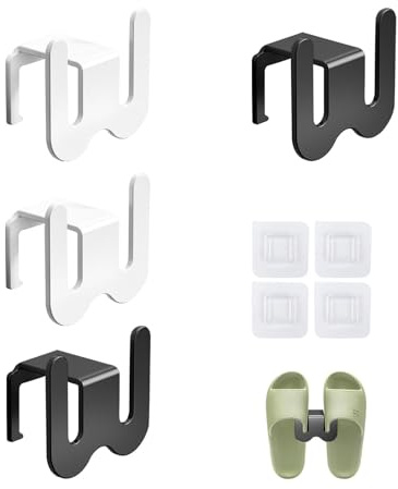 MYLERCT Schuhregal Wandmontage, 4 Stück Schuhregal Wand, Schuhorganizer Hängend Space-Aluminium Material, Selbstklebend Ohne Löcher zu Stanzen Verwendbar für Schuhregale Im Bad und Schlafzimmer