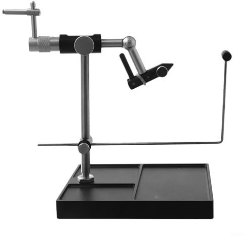 HEBEOT Étau rotatif en alliage d'aluminium pour la pêche à la mouche, outil flexible pour la pêche à la mouche, 16 x 11,9 x 21,1 cm