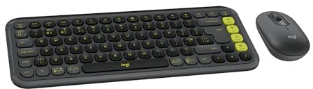 Logitech POP ICON KEYS Wireless Bluetooth Keyboard, Comfortable Typing, POP Mouse, Compact and Portable Wireless Bluetooth Mouse With Programmable Buttons - QWERTY UK – Graphite