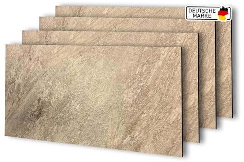 AS Country Stone Wandpaneele in Marmoroptik | 60x120 cm | 4 Stück | PVC Wandverkleidung aus Kunststoffplatten für Küche, Bad & mehr | Küchenrückwand Platte Wandpaneel | Nala