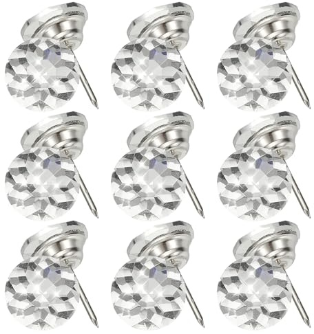 sourcing map Kristall-Polsternägel, 20 mm, Diamant-Polsternägel für Sofa, Möbel, Bett, Kopfteil, Wanddekoration, Basteln, 25 Stück