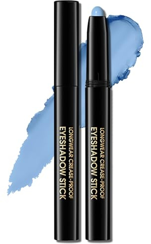Erinde Blue Matt ögonskuggspenna, blå matt ögonskuggssticka vattentät och långvarig, grädde Shimmer Crayon Eyeliner, Metallic Shimmer Eye Makeup Pen #10 Cornflower Matt