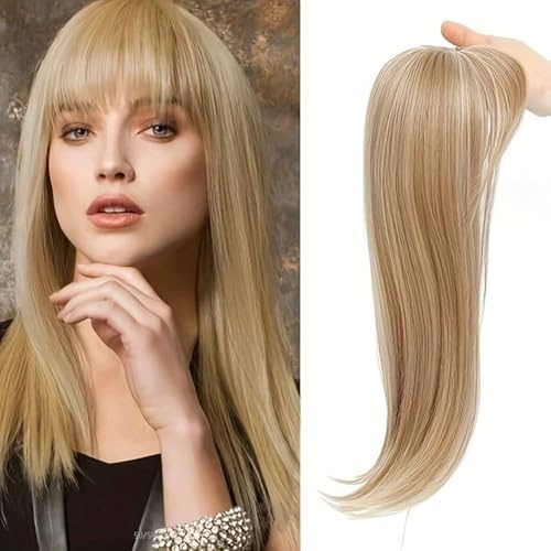 RUNRAYAY Hair Topper, 360 ° 3D -Haaropper für Frauen mit dünner Haar, 18 Zoll lange Stücke für Frauen in mittlerem Teil, blonde H26/60#