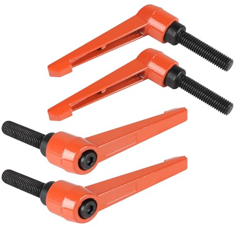 efuturetime 4PCS Manija de Sujeción Ajustable M10-40mm, Tornillos con Manija de Apriete M10 para Posicionamiento y Apriete, Negro