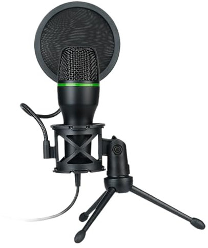 Ruwshuuk Micrófono para PC, micrófono USB para juegos, suministros electrónicos inteligentes con cancelación de ruido para cantar, grabar, llamadas de voz, videoconferencias remotas