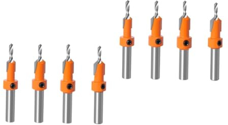 NUOBESTY 2sets Round Handle Carpentry Drill Bit Set Versatile Punching Drill Bits for Woodworking Durable Engraving Machine Parts Easy Installation Various for All Drilling Needs 4pcs*2