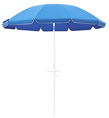 Φ2m Beach by The Sea, Folding Portable and UV Protection Garden Parasol, Tiltable Sun Umbrella, Balcony, Courtyard, Swimming Pool, Outdoor