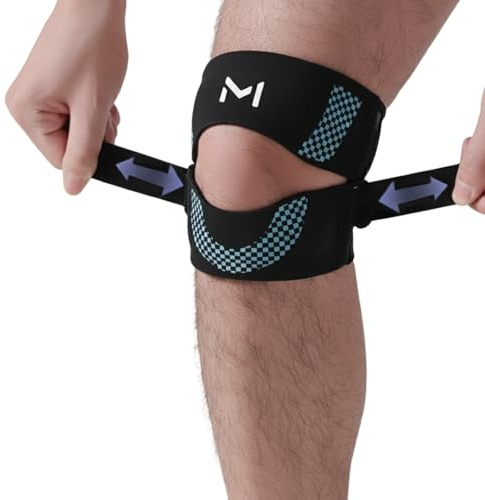 Ginocchiera Sportiva, Ginocchiera Rotulea, Knee Support, concepite per un sostegno mirato e un maggiore comfort in palestra o durante lo sport, ideale per lo sport e l'allenamento, Nero blu