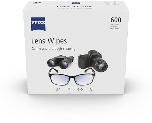 ZEISS Lens Wipes, Lens Cleaner for Glasses, Cameras & Binoculars,Individually Packed Single Use Disposable Cloths in Sachets, for Handy and Portable Spectacle Cleaning On The Go, 600 Count (Pack of 1)