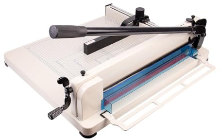 Heavy Duty Paper Cutter A4 12 Guillotine Paper Cutter 400 Sheets Stack Paper Trimmer with Double Safety Protection for Cutting Paper Leather PVC Non-Woven Fabrics for Office Home School (A4,White)