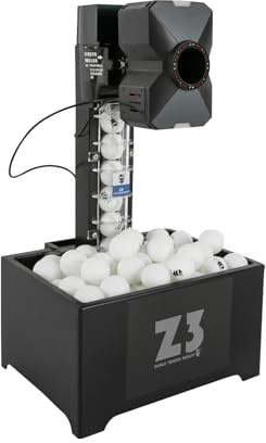 Automatisk bordtennismaskin 35–90 bollar/min, dubbelhjulad kastare med 10 programmerbara lägen, 4–40 m/s variabel hastighet, 100 bollar samlingsnät och teleskopbollgrepp för träningsträning