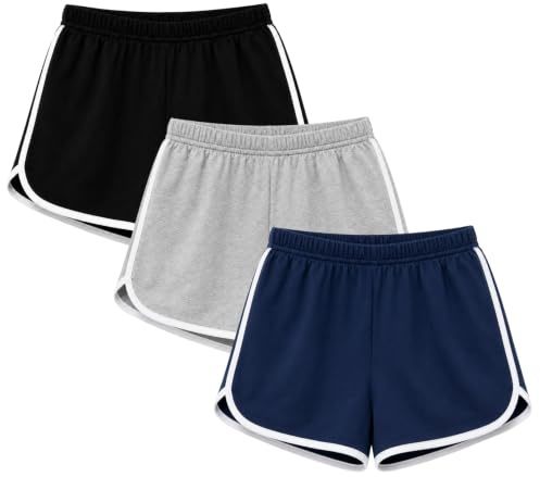 Bahob® 3 Pack Women's Shorts Soft Cotton Ladies Summer Shorts Athletic Cycling Running Sports Shorts S-3XL