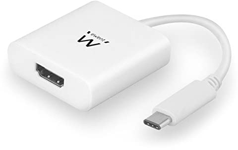 EWENT EW-139501-001-N-P USB Type C HDMI Blanco Adaptador de Cable - Adaptador para Cable (USB Type C, HDMI, Macho/Hembra, Blanco)