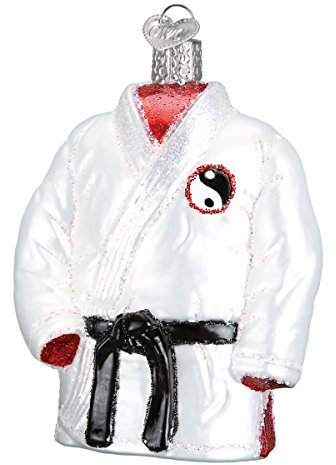 Old World Christmas Martial Arts Robe Glass Blown Ornament for Christmas Tree, Handcrafted Holiday Decoration, Sport Collection