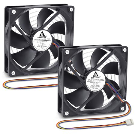 GDSTIME 2 Stück Lüfter 12V 120mm 4Pin PWM PC lüfter 120mm 12V 4-Polig Fan | 120mm lüfter pwm 12v 4Pin 120x120x25 CPU lüfter 2500 U/min Kühlung für PC PSU Lüfteraustausch Belüftung