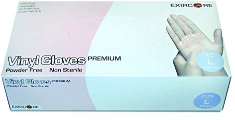 MW Vinyl-Handschuhe in Premium-Qualität - 100 Stück - puderfrei, Nicht steril, beidseitig tragbar - transparent (M)