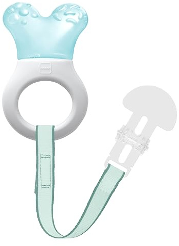 MAM Mordedor, a partir de 2 Meses, Alivio Instantáneo a la Dentición de los Dientes Posteriores, con Agua para Refrescar, Ligero y Fácil de Agarrar, Incluye Broche, Fácil de Limpiar, Azul, Pack de 1
