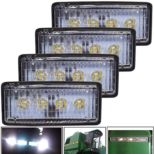 JALN7 Foco LED Tractor para Deere Luces Tractor Agricola 20W 12V 24V Faro LED Flood Antiniebla Rectangular Impermeable 4Pcs