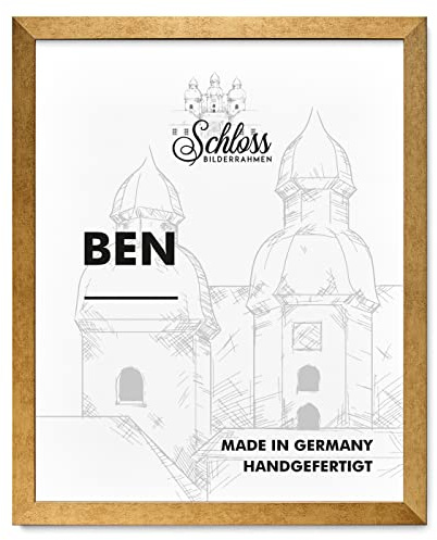 Schloss BILDERRAHMEN Ben 29,7x42 cm DIN A3, Dekor Gold Vintage