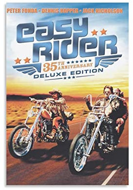 Easy Rider 1969 Filmposter mit klassischer Straße, Kunstposter und Wandkunst, Bilderdruck, modernes Familienschlafzimmerdekor, Poster, 30 x 45 cm