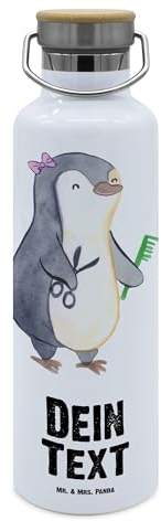 Mr. & Mrs. Panda Personalisierte Trinkflasche Hairstylistin Herz - Geschenke, Beruf, Lustig, Geschenk, Selbst Gestalten, Friseursalon, Trinkbehälter Mit Namen, Spruch, Frisörin, Motiv Und, Gravur