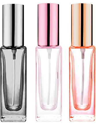 Travel Atomizer Refillable 10ml, 3 Pcs Empty Perfume Decanter Spray Bottle, Small Glass Fragrance Sprayers With Funnel Dropper and Long Nozzle