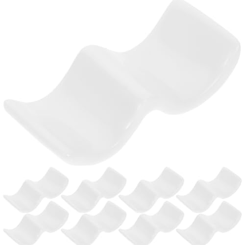 TEHAUX Repose-Baguettes En Porcelaine Lot De 10 Porte-Cuillère Et Porte-Fourchette Support Pour Baguettes Et Couverts 3.15 X 1.42 X 0.79 in Pour Maison Restaurant Fêtes